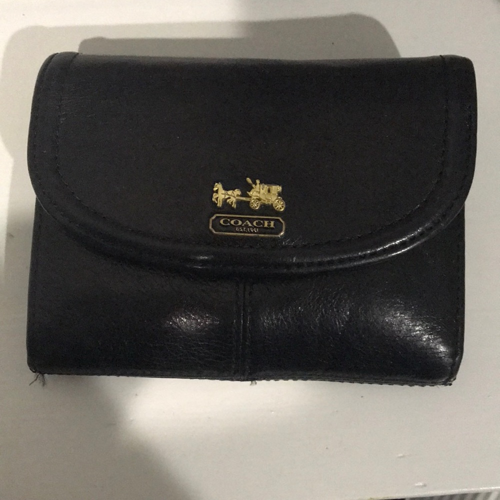 Black leather coach wallet. Gently used.